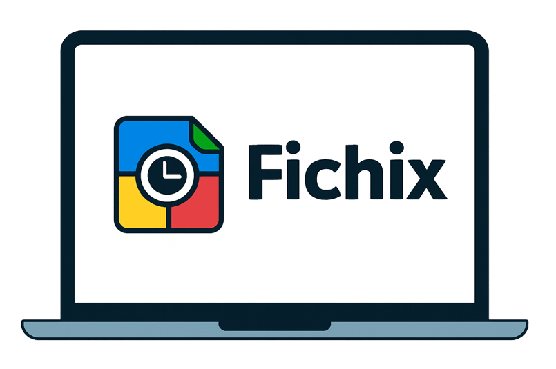 Control horario fichix computadora con logo